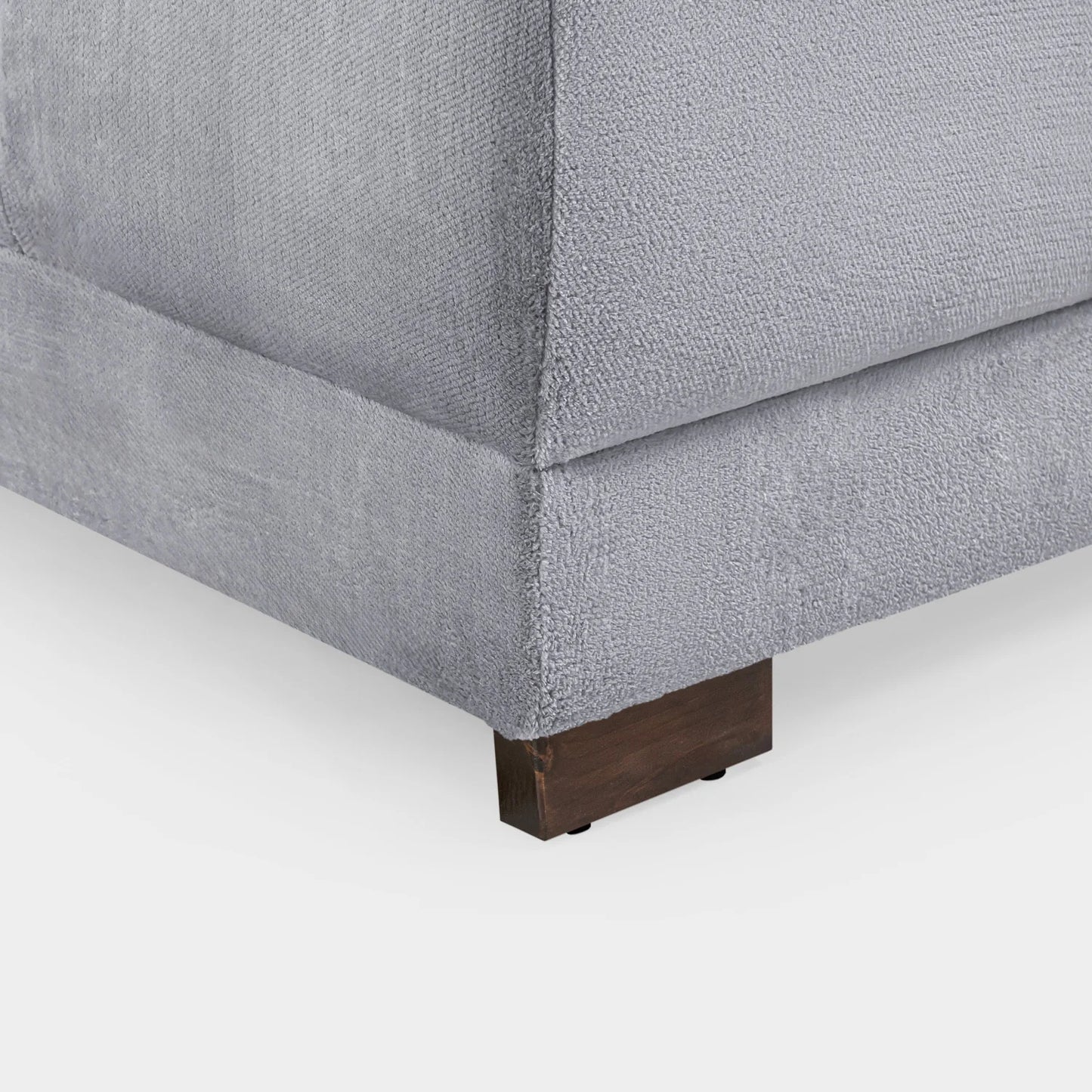 Azzuro Grey Velvet Footstool - Upholstered Sofa Stool