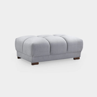 Azzuro Grey Velvet Footstool - Upholstered Sofa Stool