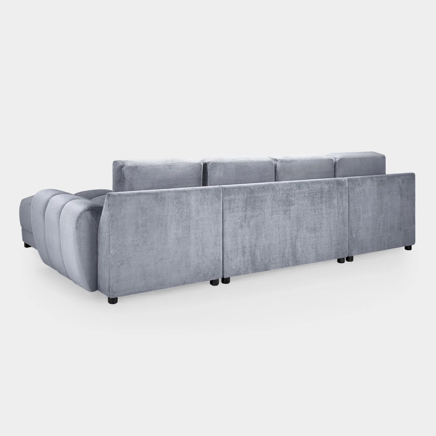 Azzuro Grey U Shape Corner Sofa - Full Back Plush Velvet - 330cm Large Sectional