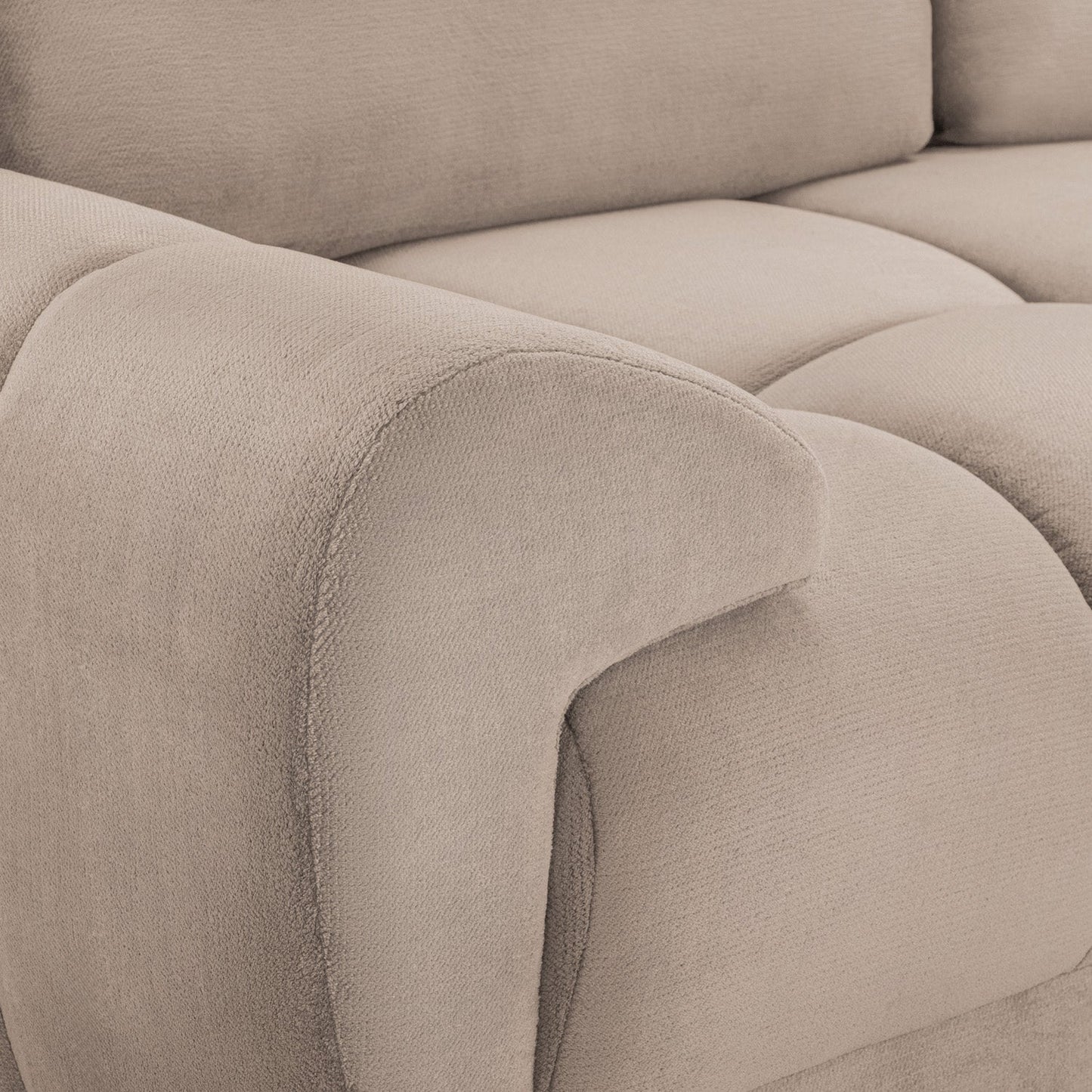 Azzuro 3 Seater Velvet Sofa - Mocha - Plush Upholstered
