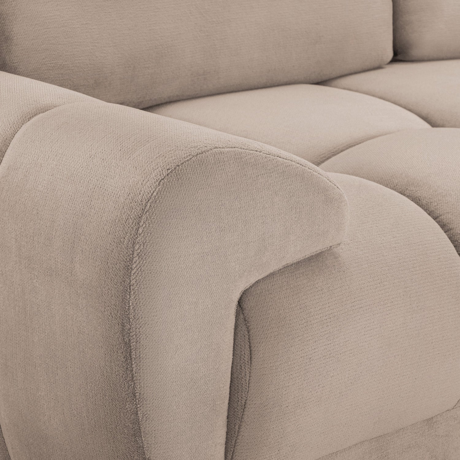 Azzuro 3 Seater Velvet Sofa - Mocha - Plush Upholstered