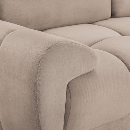 Azzuro 3 Seater Velvet Sofa - Mocha - Plush Upholstered