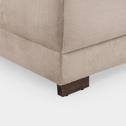 Azzuro Mocha Velvet Footstool - Upholstered Sofa Stool