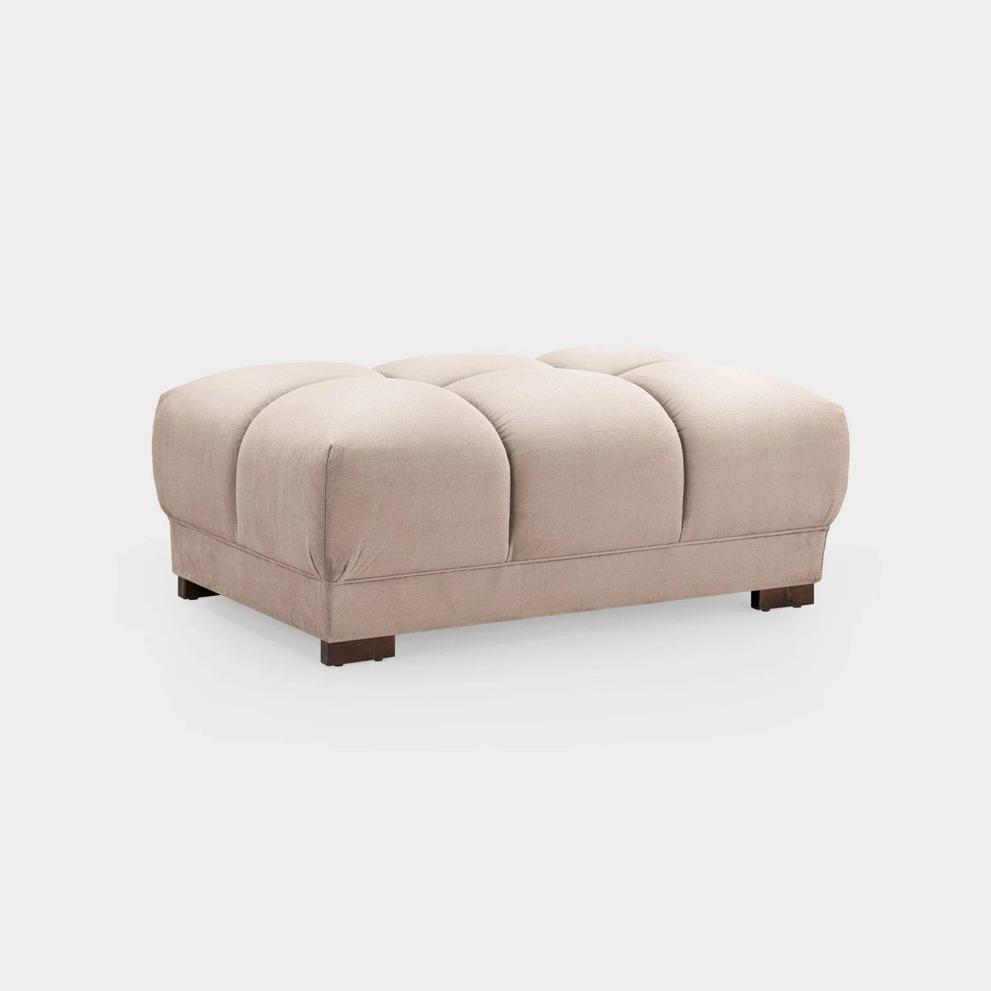 Azzuro Mocha Velvet Footstool - Upholstered Sofa Stool
