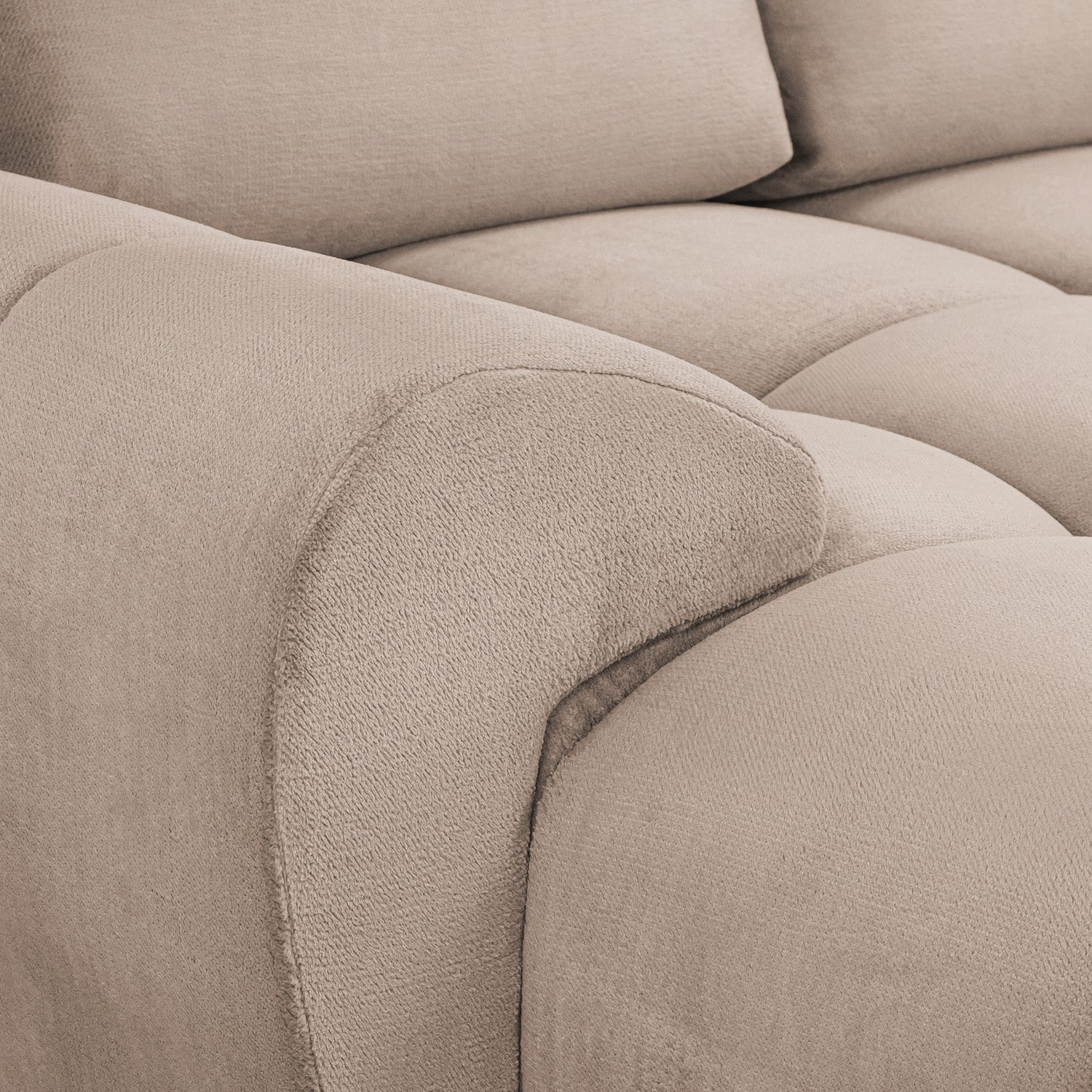 Azzuro Mocha U Shape Corner Sofa - Full Back Plush Velvet - 330cm Large Sectional