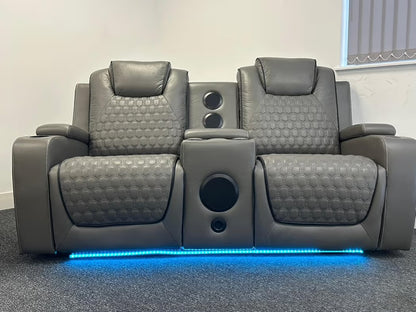 Tuscany 3+2 Electric Entertainment Recliner Sofa - Grey
