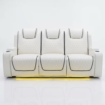 Tuscany 3+2 Electric Entertainment Recliner Sofa - Cream