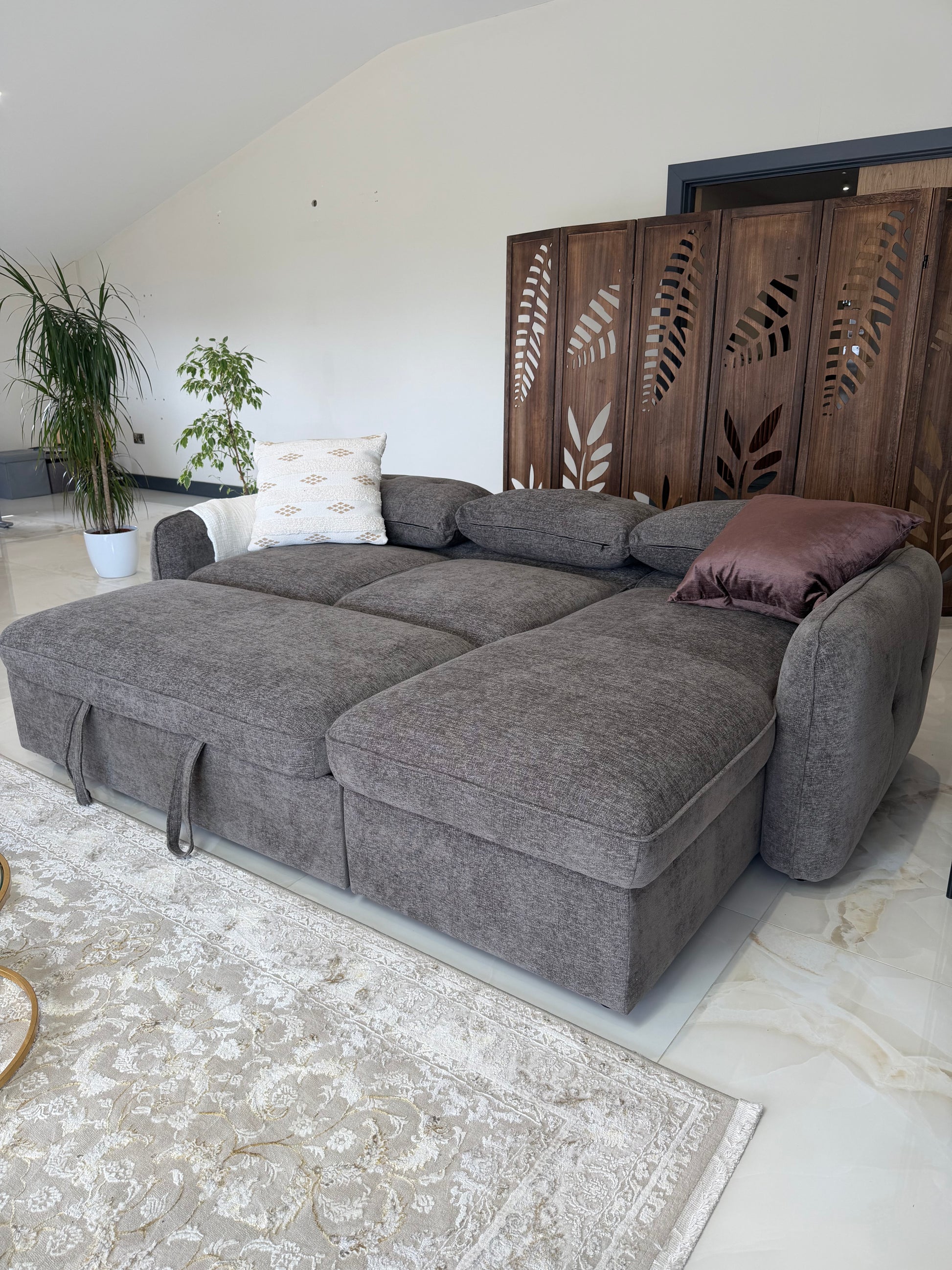 Moscow Universal Corner Sofabed With Storage - Brown