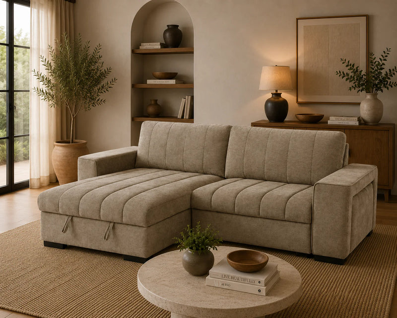 Franklin Sofabed Beige Universal Corner