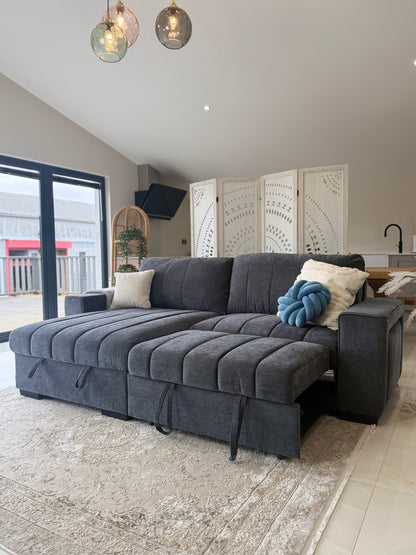 Franklin Universal Storage Sofa Bed With Cupholders & USB/C Charging