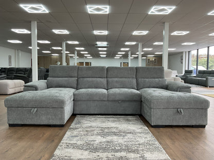 Alaya Storage U Shape Sofabed - Grey