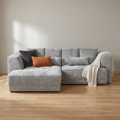 Brooklyn Electric Storage Left Hand Sofa Bed - Silver