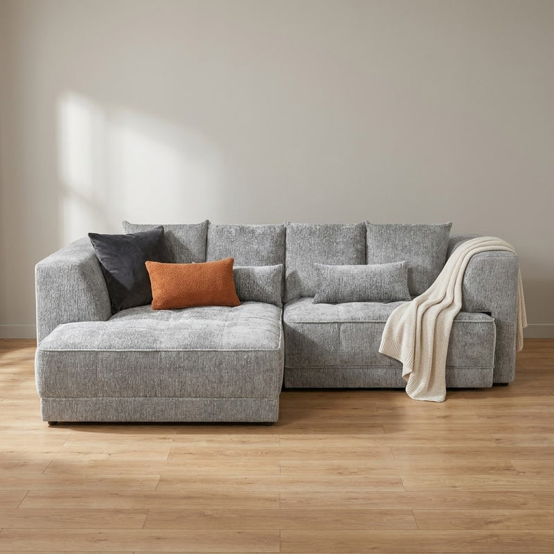 Brooklyn Electric Storage Left Hand Sofa Bed - Silver