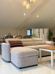 Capri Corner Sofa Bed With Storage – Beige – Universal Chaise – Pull Out Bed