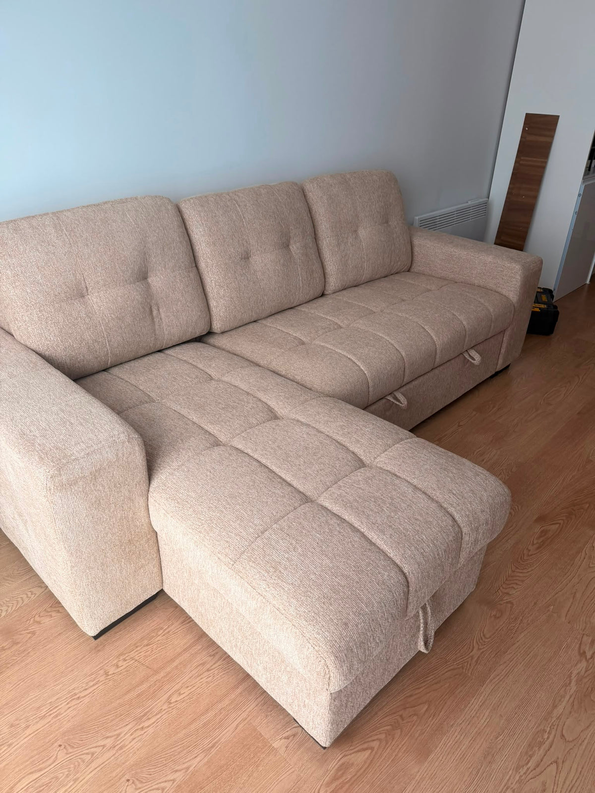 Palermo Universal Corner Sofabed With Storage - Beige