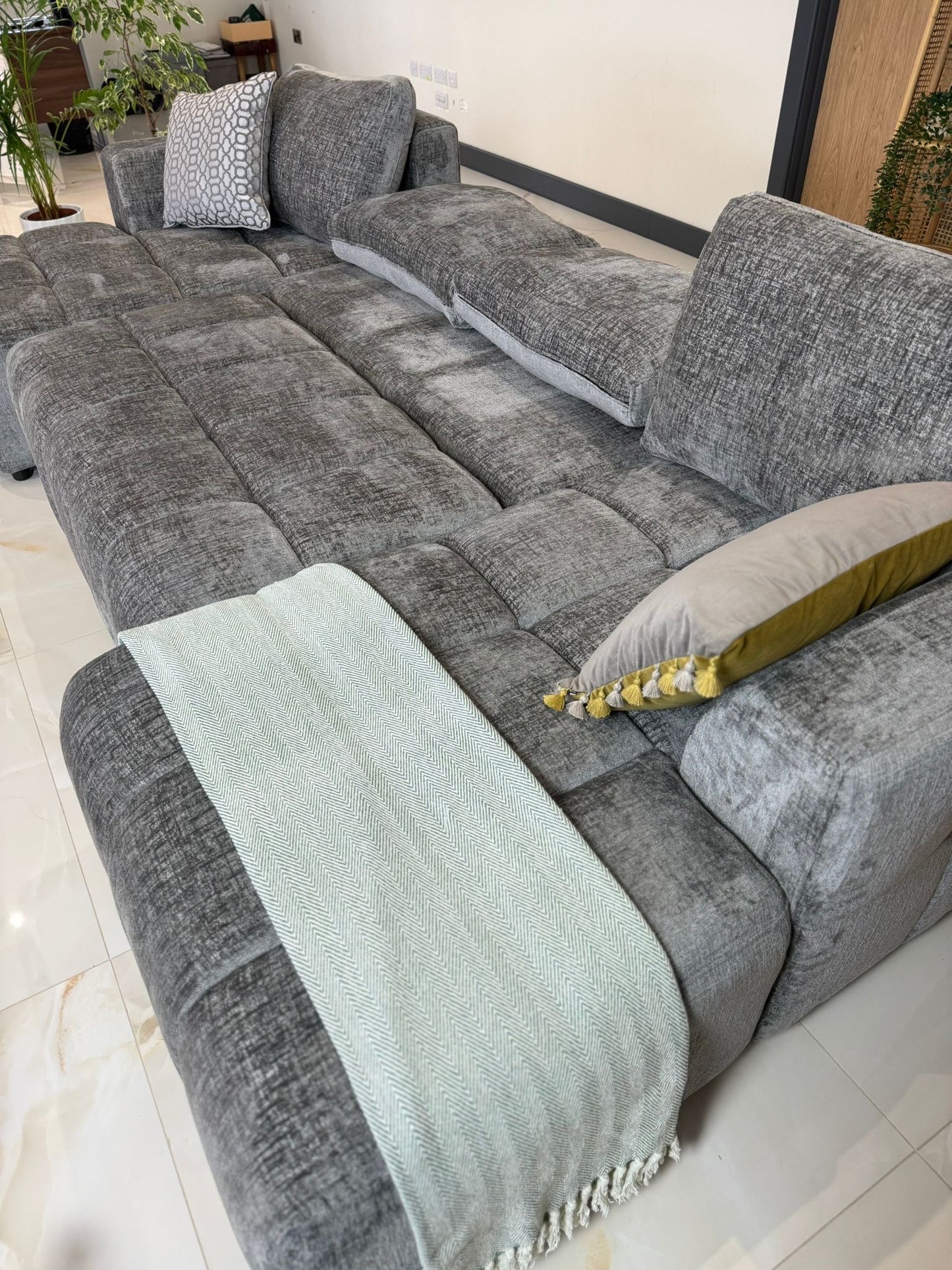 Shanghai Luxury U Shape Sofa Bed - Grey