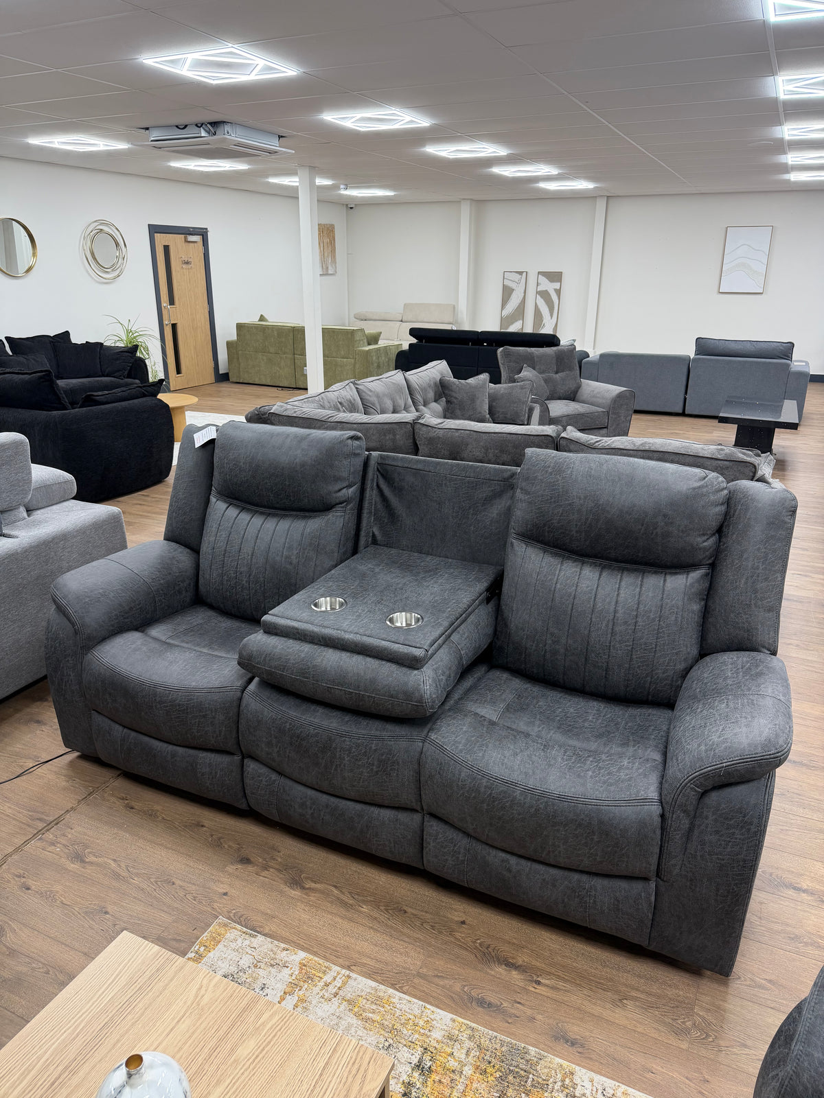Leon Electric Recliner 3 Seater - Grey