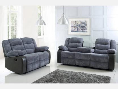 Rio Cord Fabric Recliner 3+2 Seater Sofa Grey