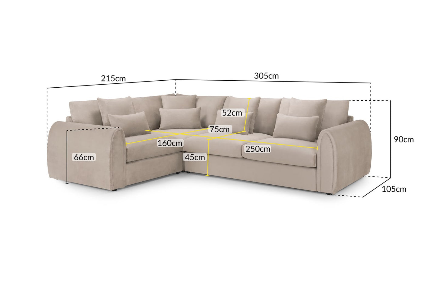 Mirabel Sofa Left Hand Facing Corner Mocha