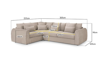 Mirabel Sofa Left Hand Facing Corner Mocha