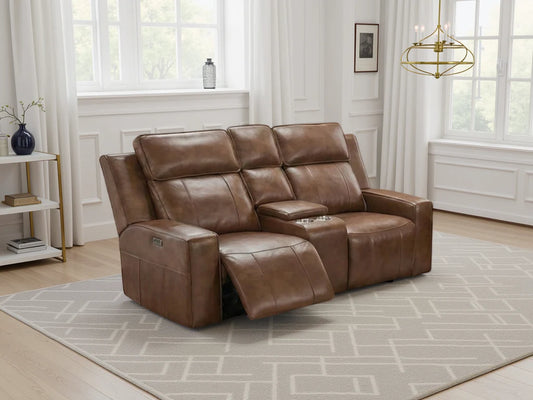 Barcelona Electric Recliner 2 Seater - Brown