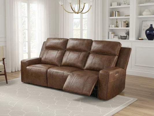 Barcelona Electric Recliner 3 Seater - Brown