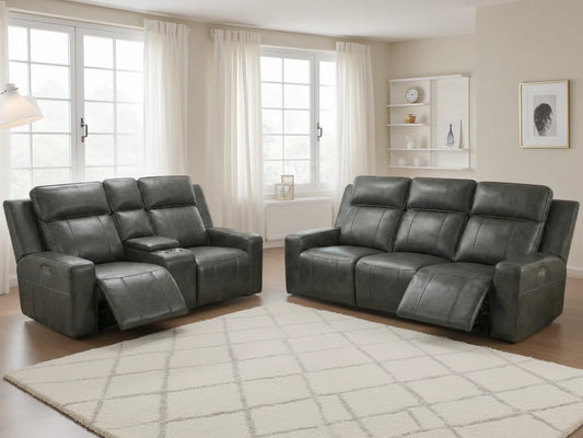 Barcelona Electric Recliner 3+2 Seater Sofa - Grey