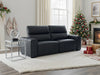 Bellagio Genuine Leather Electric Recliner 3 Seater Sofa - Black
