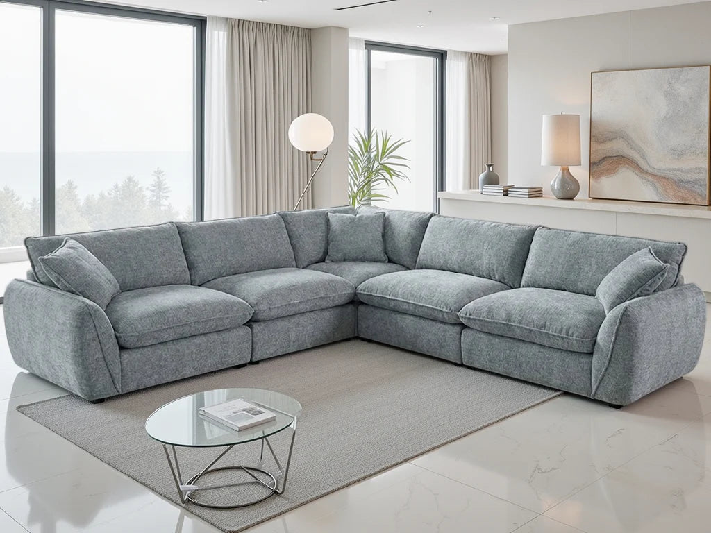 Berlin Large Corner Sofa - Grey