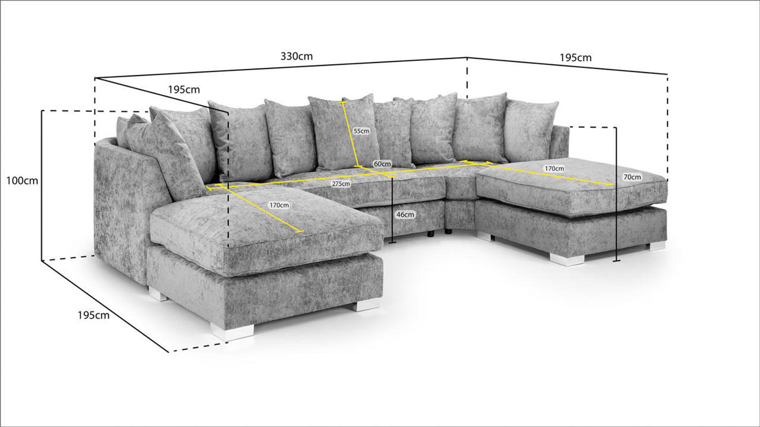 Sydney Scatterback U Shape Corner Sofa