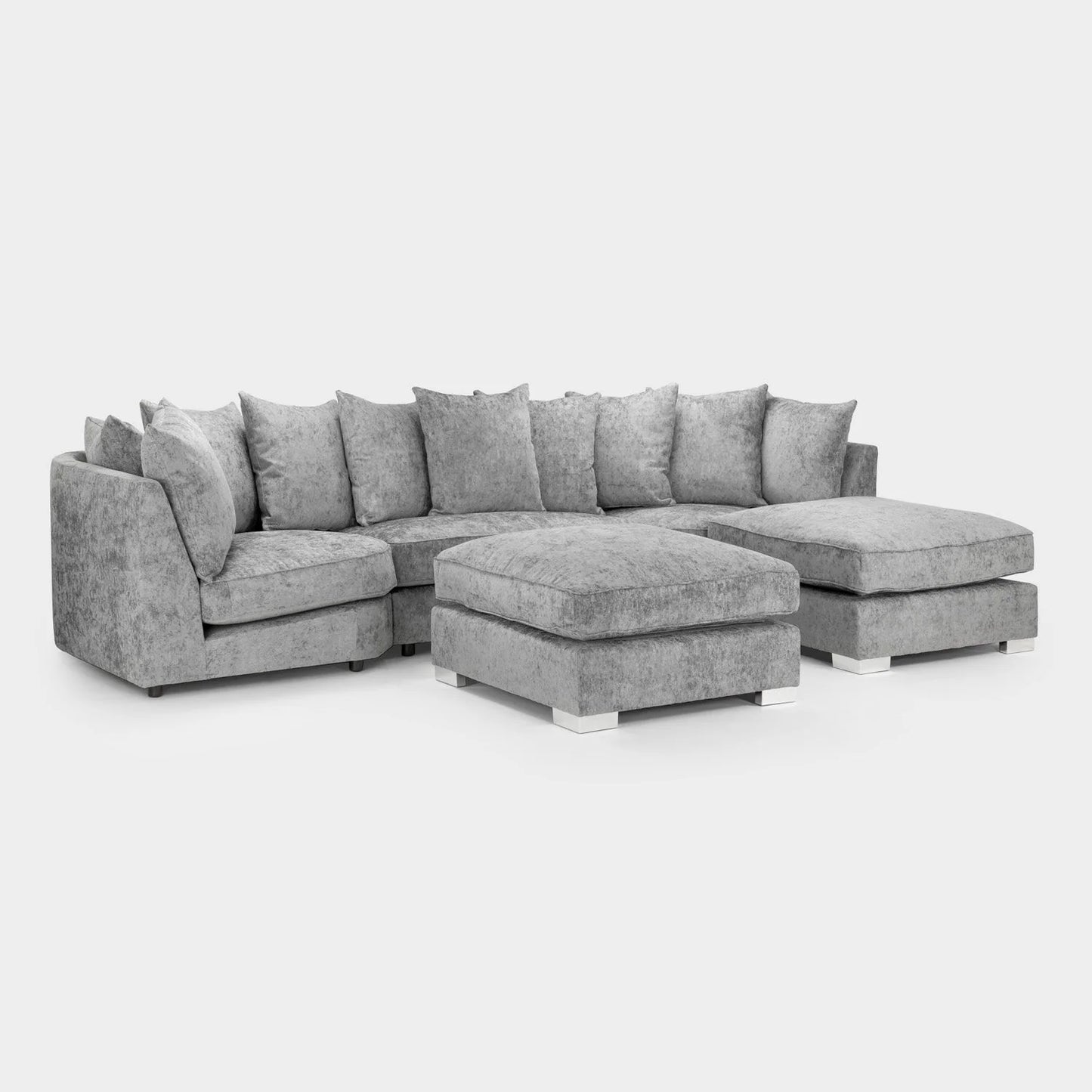 Bishop Scatterback Alaska Platinum U Shape Sofa