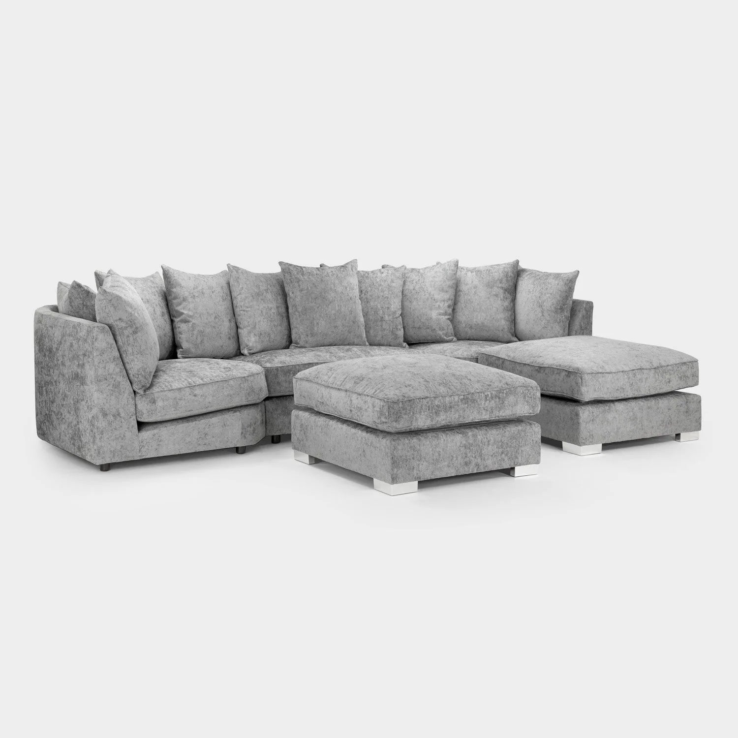 Bishop Scatterback Alaska Platinum U Shape Sofa