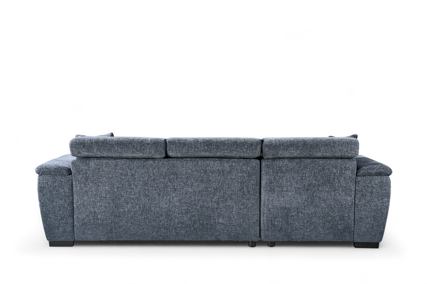 Pale Blue Chenille Fabric Corner Sofabed with Storage