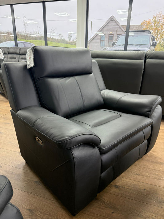 Boston Electric Recliner Armchair - Black