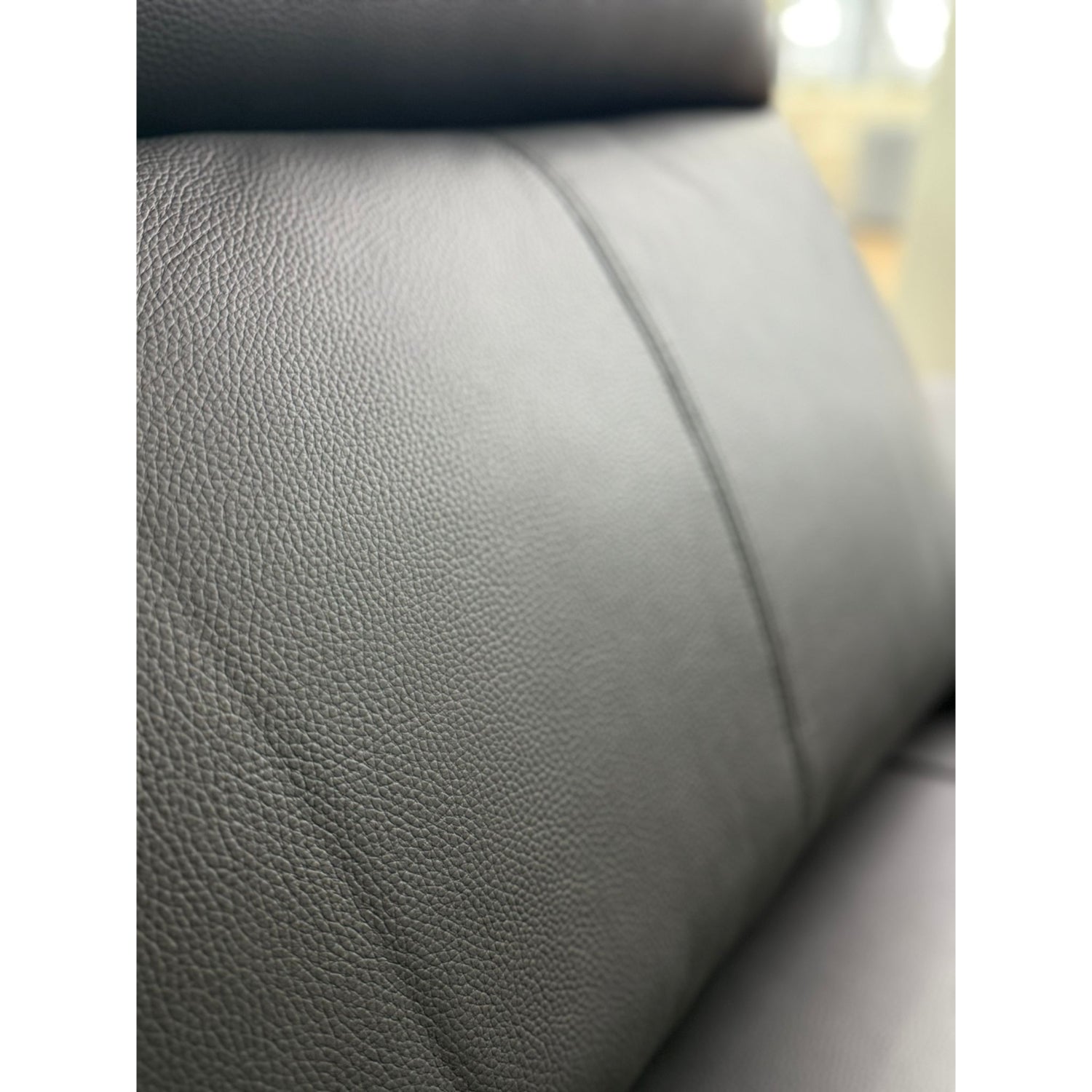 Boston Genuine Leather Electric Recliner 3 Seater Leather - Black