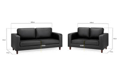 Box 3+2 Sofa Set - Black