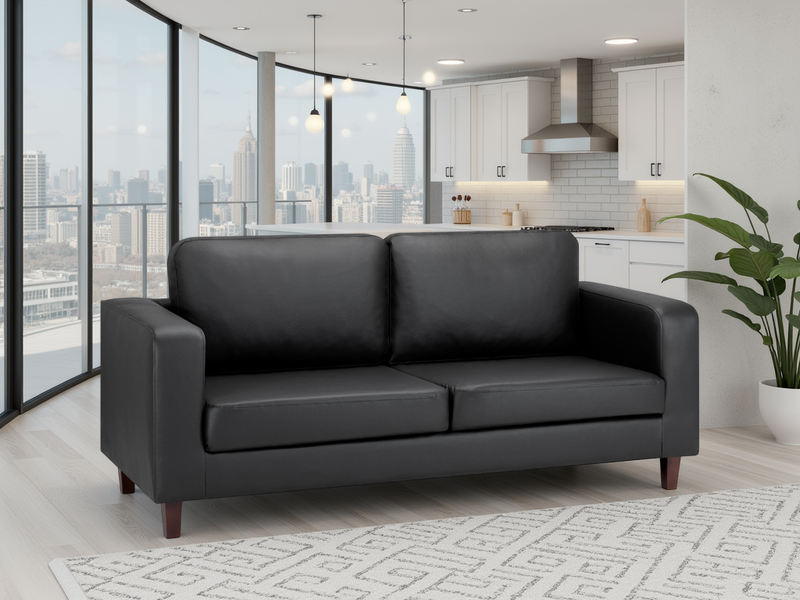 Box 3 Seater Sofa - Black