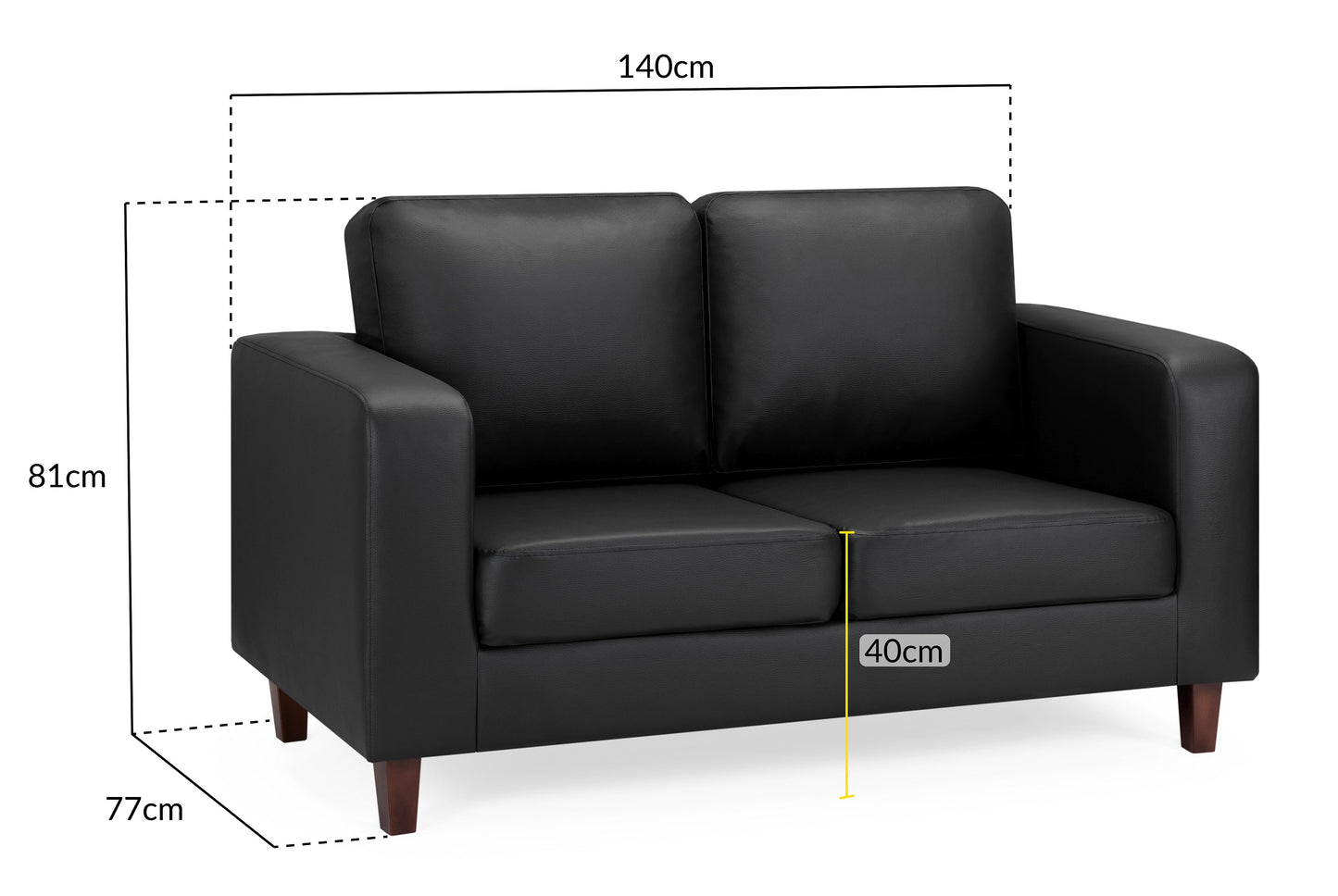 Box 2 Seater Sofa - Black