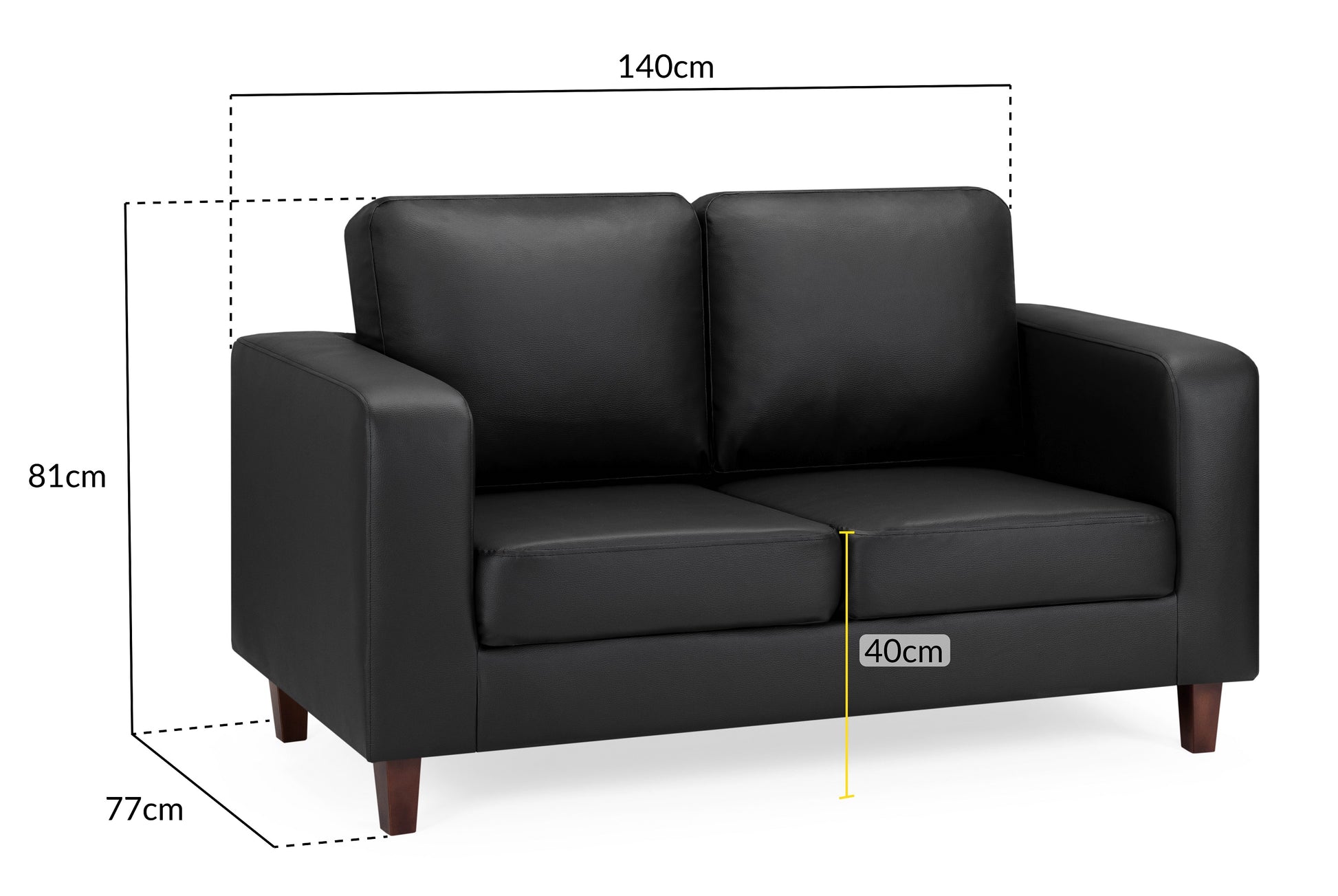 Box 2 Seater Sofa - Black