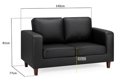 Box 2 Seater Sofa - Black