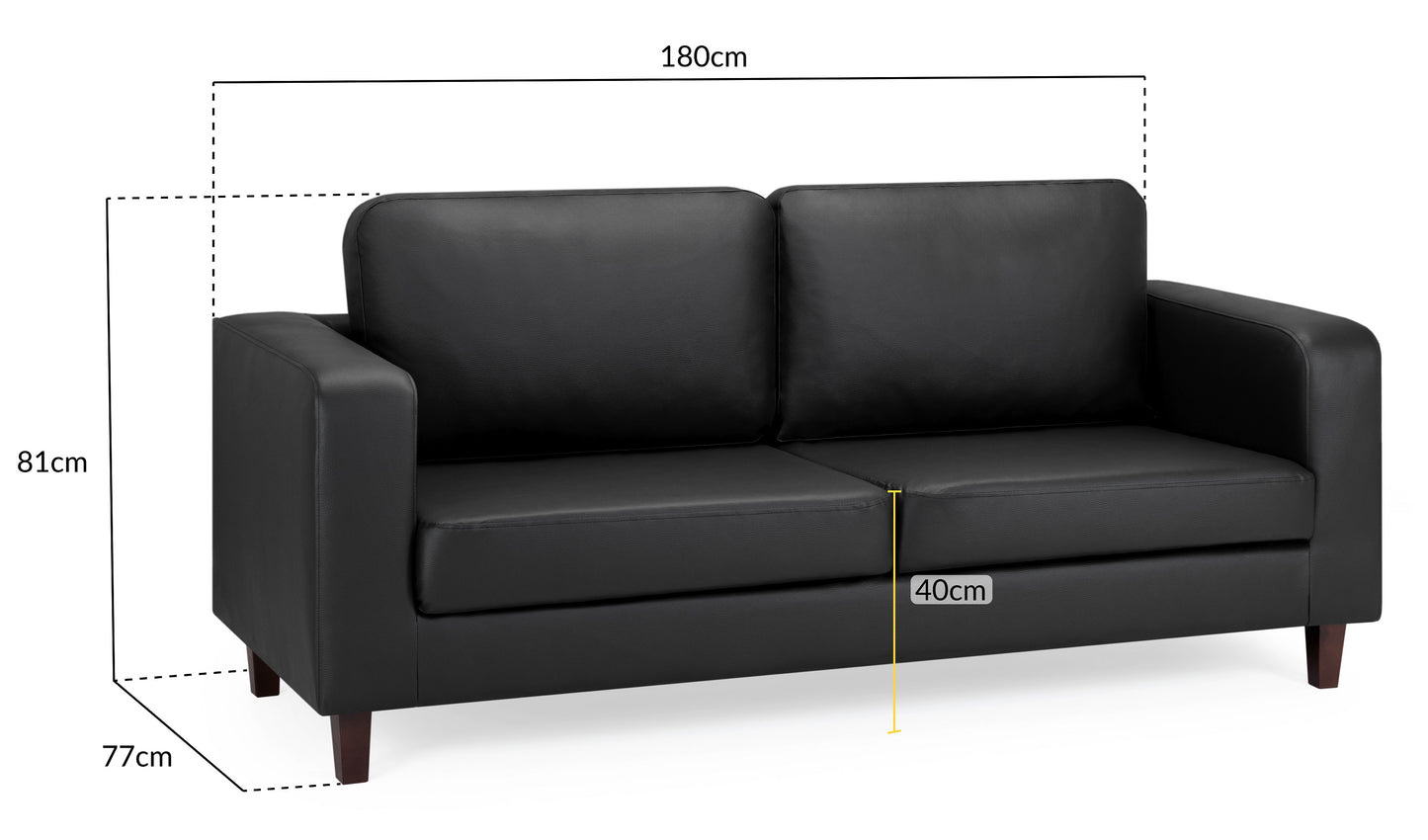 Box 3 Seater Sofa - Black