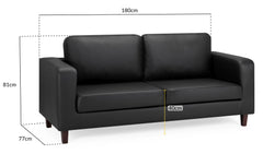 Box Sofa Fabric 3 Seater