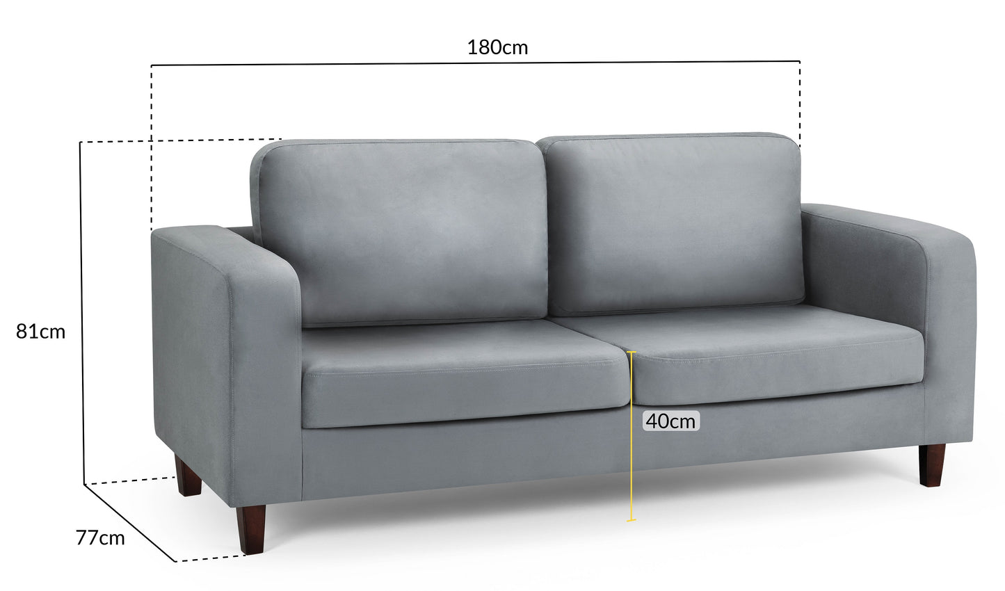 Box 3 Seater Sofa - Black