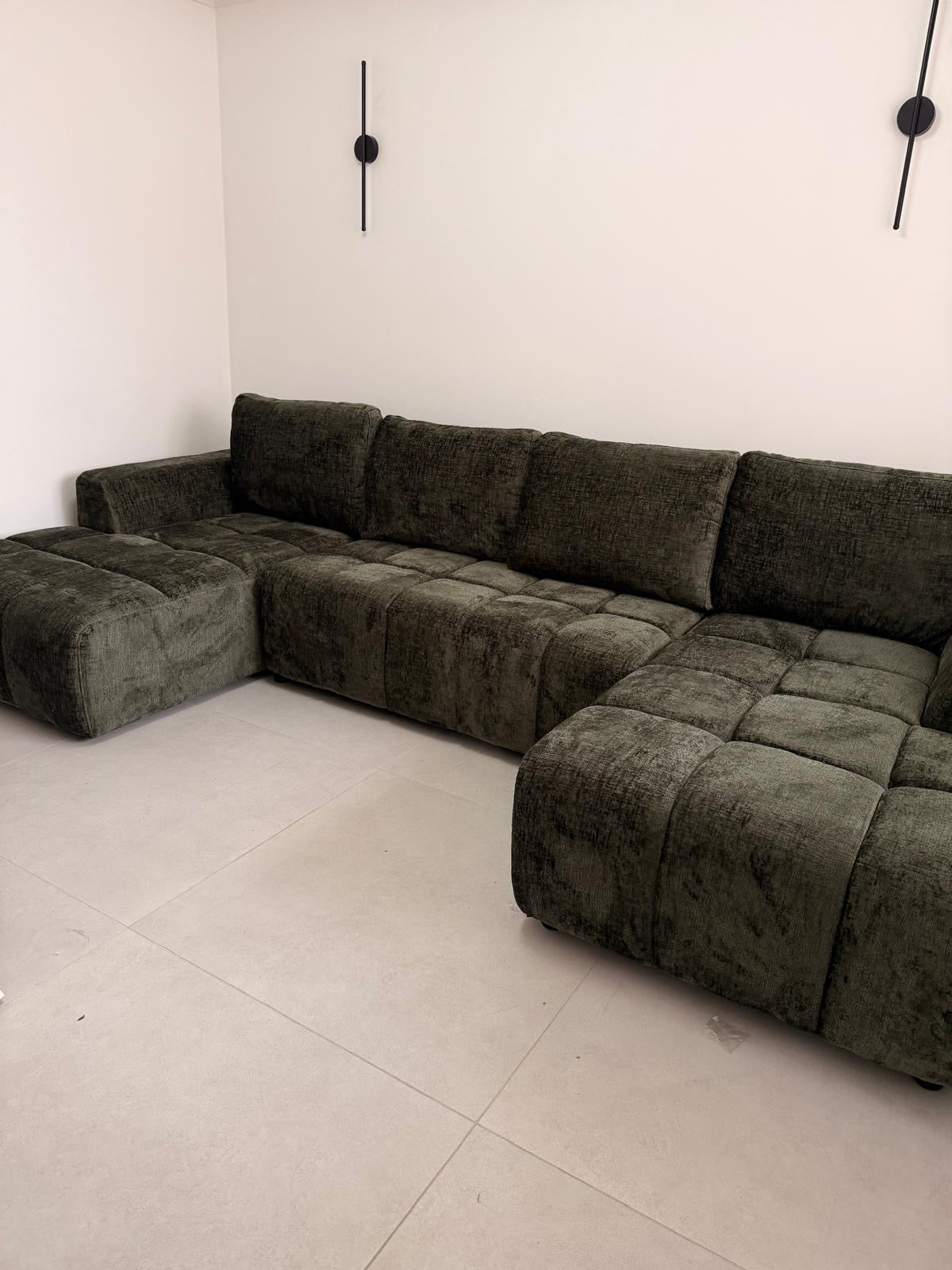 Shanghai Luxury U Shape Sofa Bed - Green