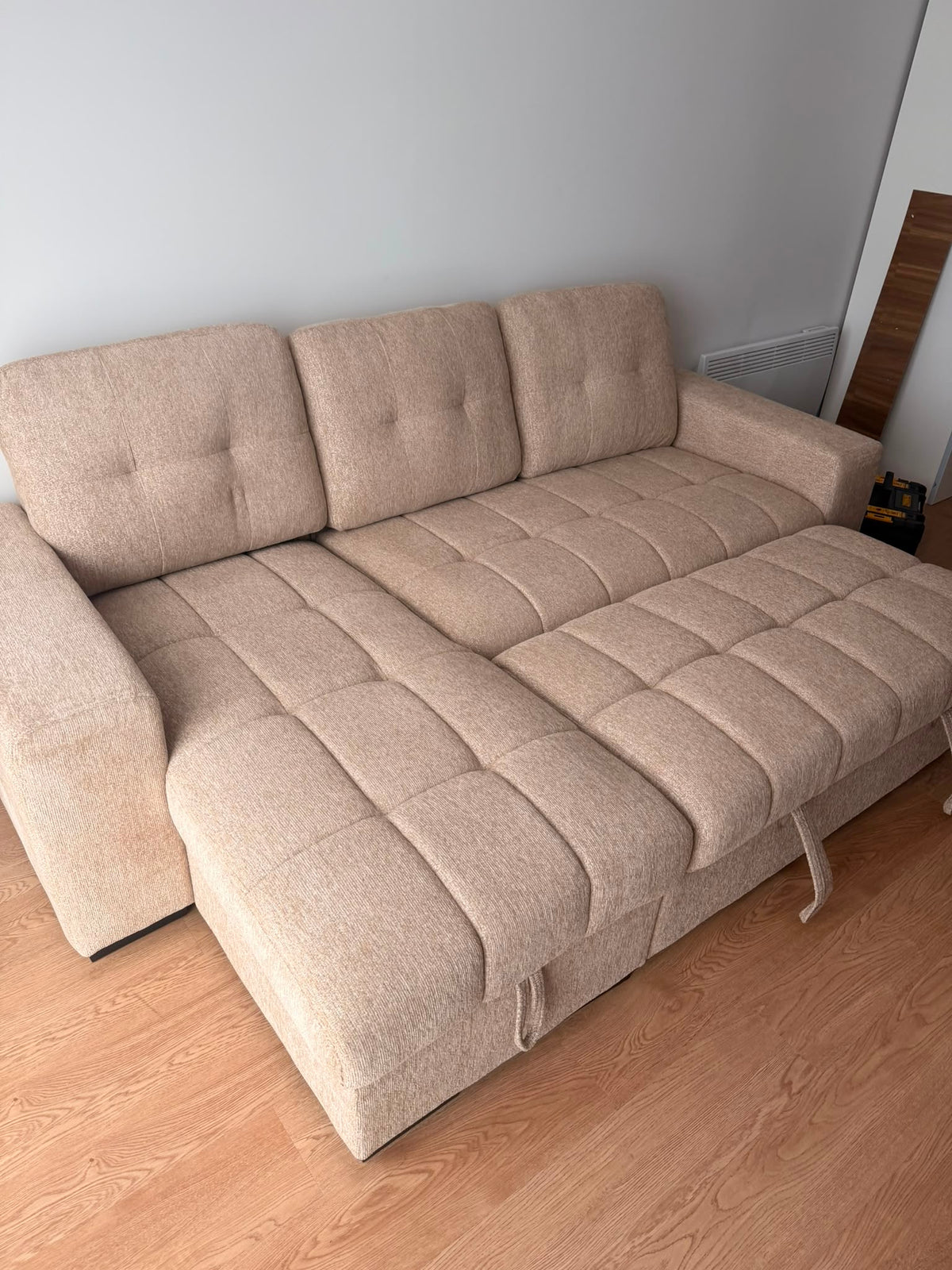 Palermo Universal Corner Sofabed With Storage - Beige