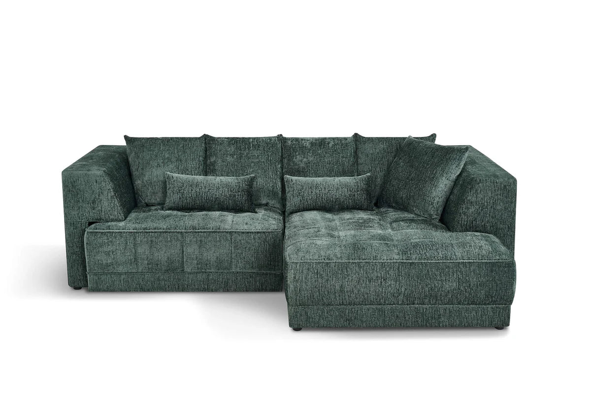 Brooklyn Electric Storage Right Hand Sofa Bed - Green Pre-Order