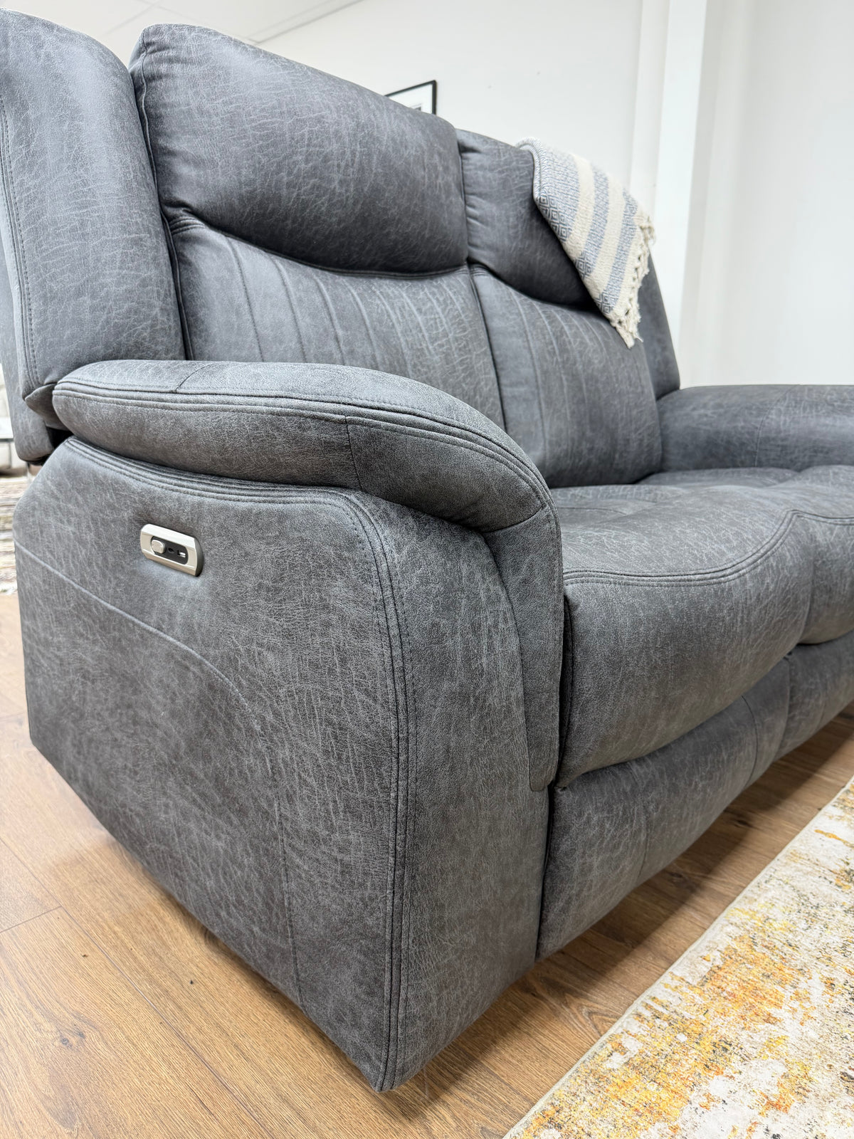 Leon Electric Recliner 2 Seater - Grey