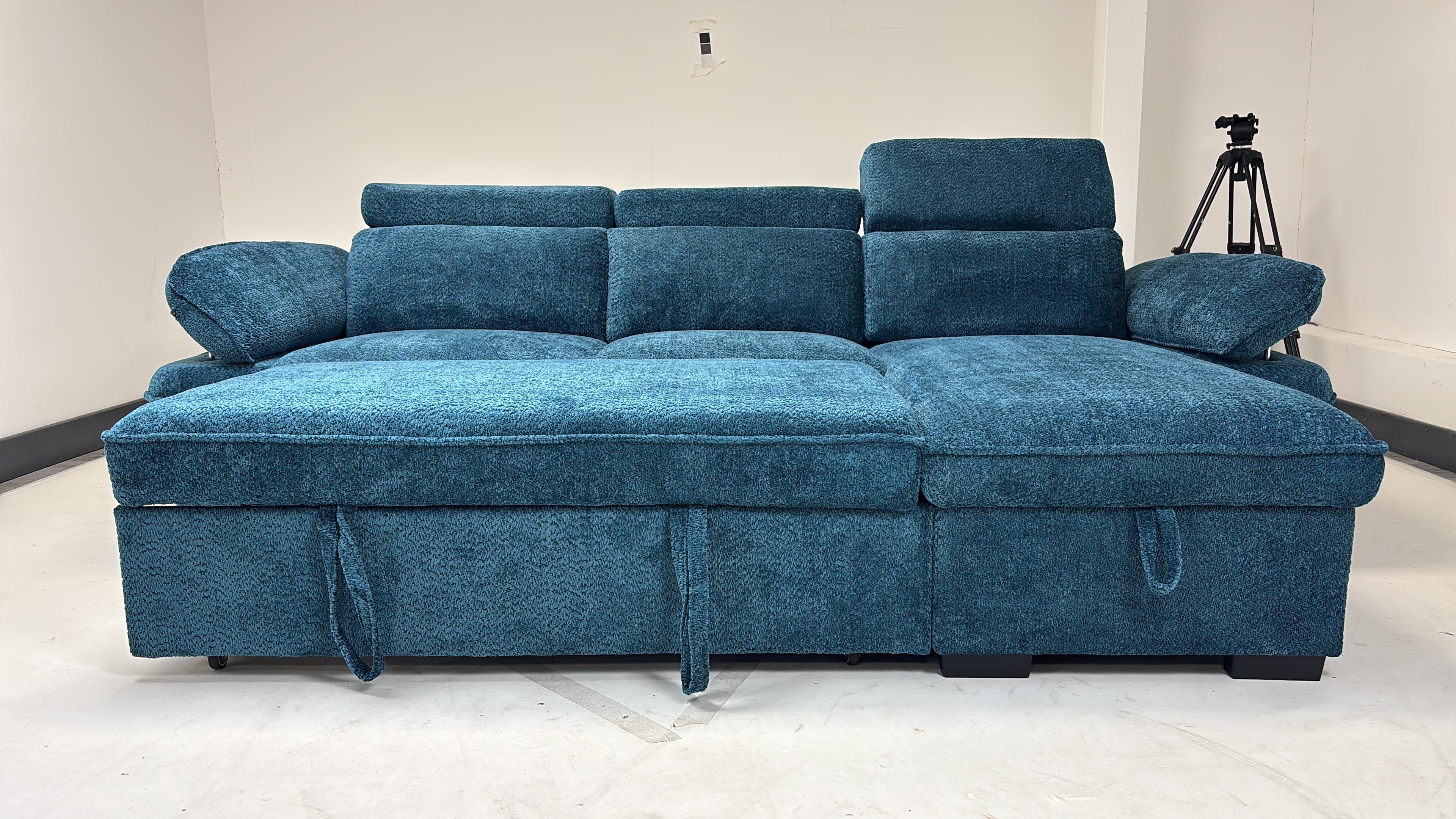 Hudson Universal Corner Sofa Bed - Blue