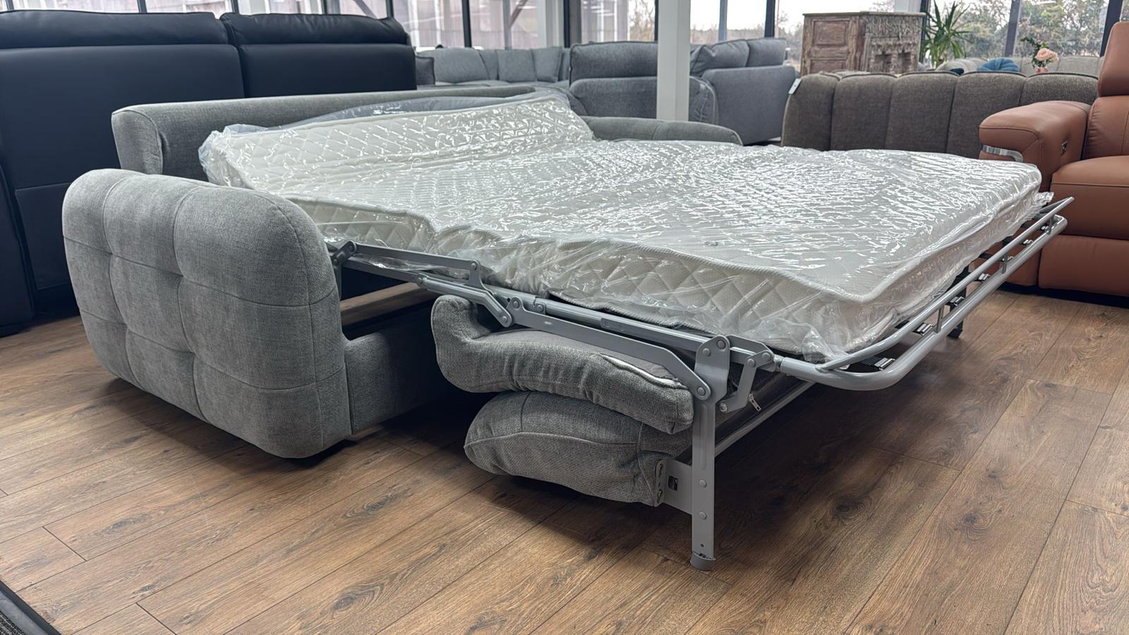 Athens 3 Seater Sofabed - Grey ( Free Mattress )