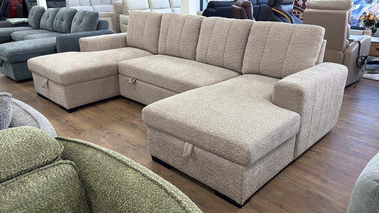 Como U Shape Corner Sofabed - Beige